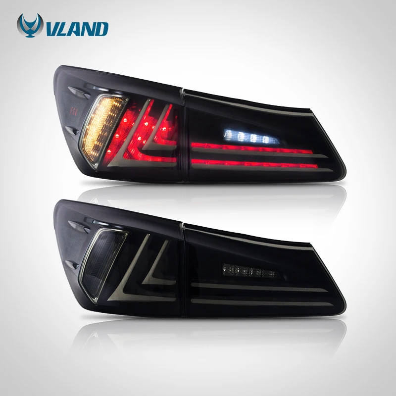  VLAND Fit Lexus IS250/IS300/IS350 2006-2012 Tail light Led Design Red Lens Taillight Assembly Rear  - 32851068028