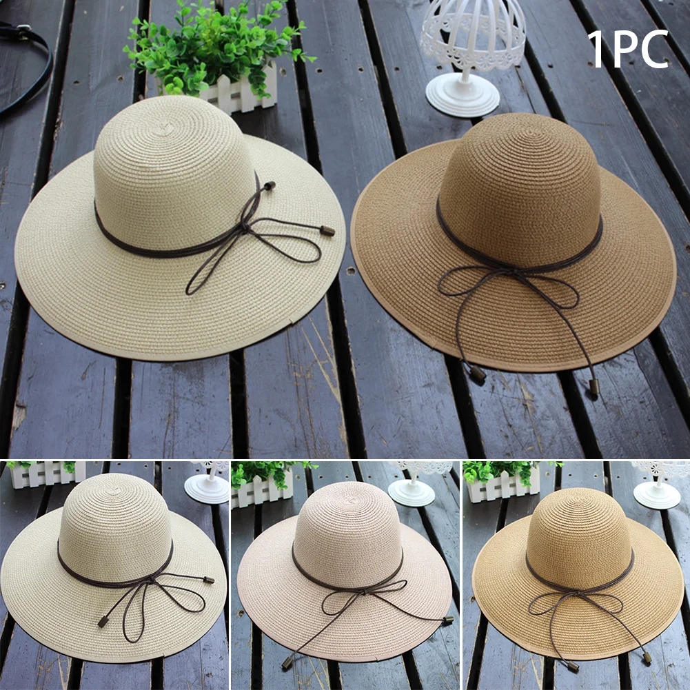 النساء مرن سترو واسعة حافة الصيف الأشعة فوق البنفسجية حماية في الهواء الطلق Bowknot شاطئ كاب بسيط الأزياء ظلة طوي قبعة الشمس عارضة النساء مرن سترو واسعة حافة الصيف الأشعة فوق البنفسجية حماية في الهواء الطلق Bowknot شاطئ كاب بسيط الأزياء ظلة طوي قبعة الشمس عارضة