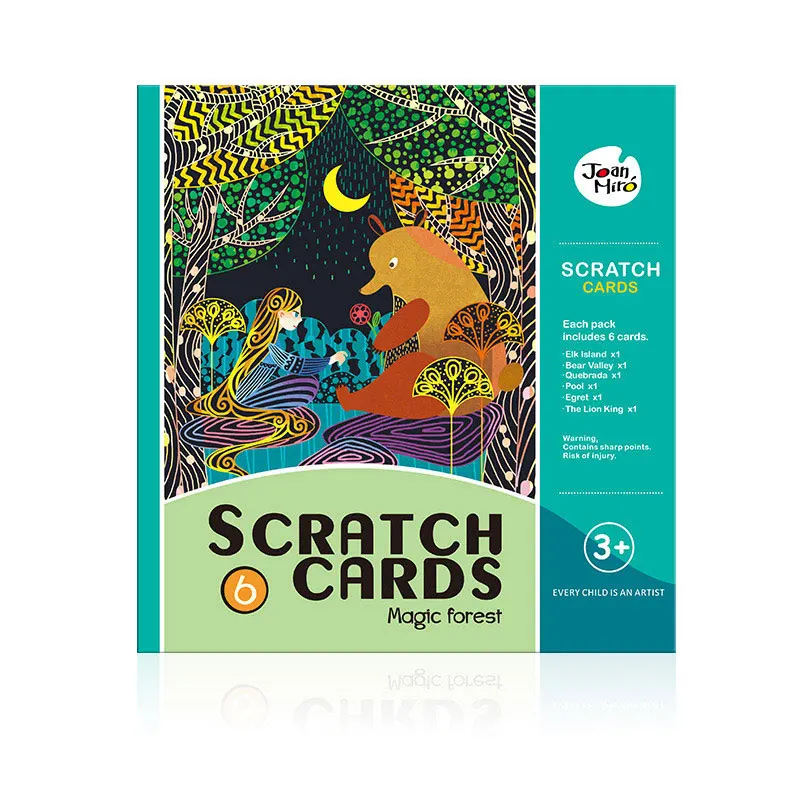 1 комплект 6 шт. 20x15 см волшебная цветная бумага для скретч Арта цветные ing карты игрушки для рисования соскабливанием для детей - Цвет: Magic Forest