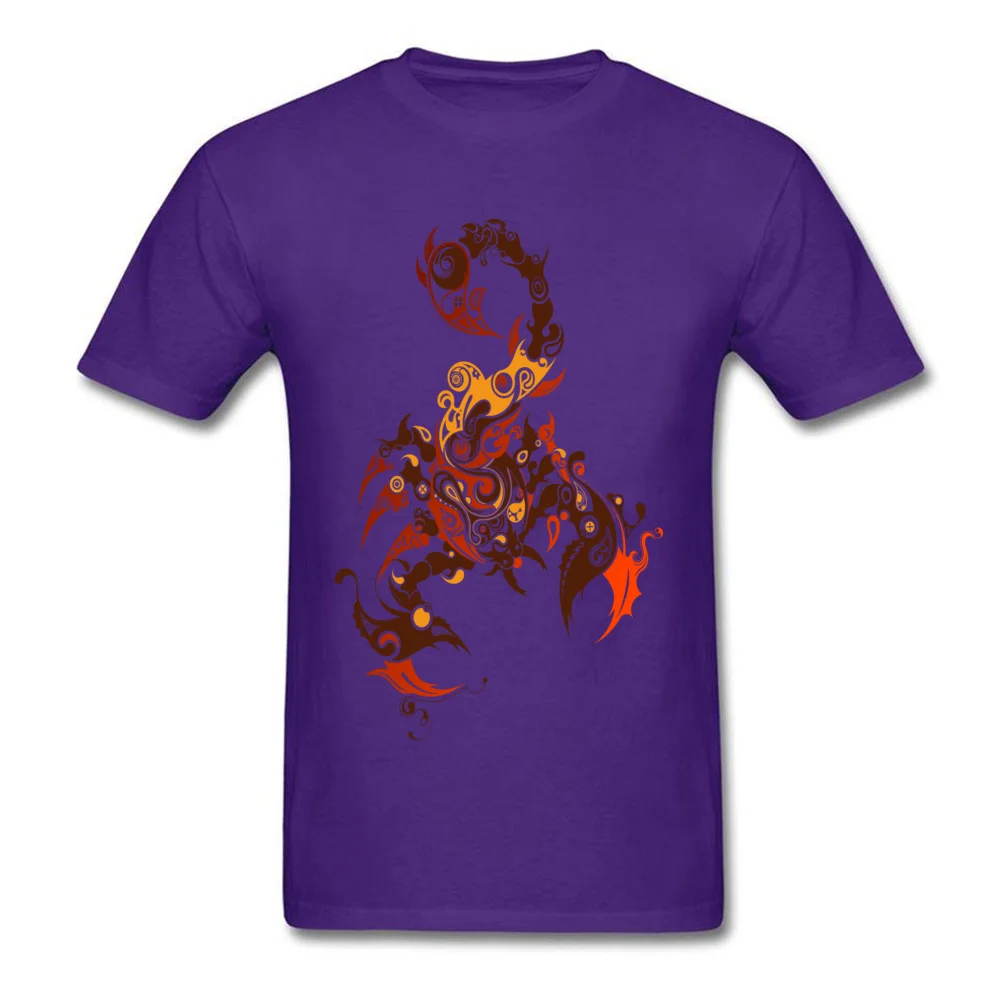 Batik Art Scorpion Cute Boy T Shirts Round Collar Short Sleeve 100% Cotton Fabric Tops Shirt Custom Tshirts Top Quality Batik Art Scorpion purple