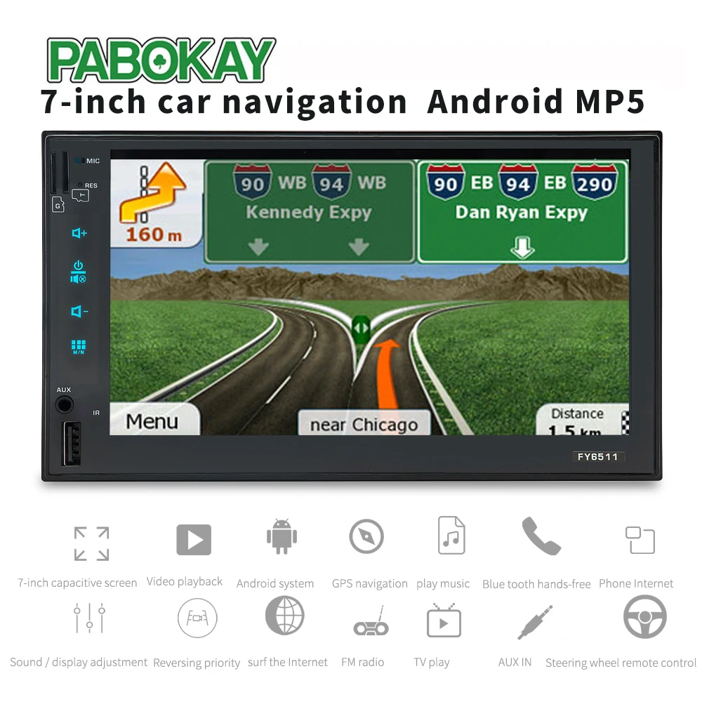 

Double 2 Din Car Video Player 7 inch Touch Screen Multimedia player MP5 Player WIFI USB FM Bluetooth Support Rear View Camera