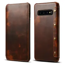 Чехол из натуральной кожи для samsung Galaxy S10, чехол для samsung S10Plus, роскошный флип-чехол для Etui, samsung S10 Plus, чехол Galaxy S10e