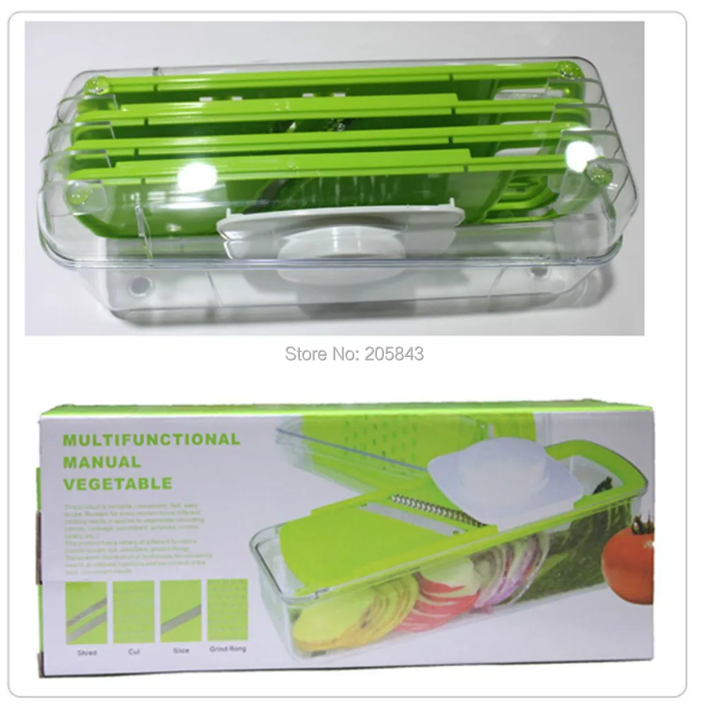  Slicer Vegetable Grater Fruit Peeler Cutter Shredder Chopper  With Guard Multifunctional Manual Vegetable 