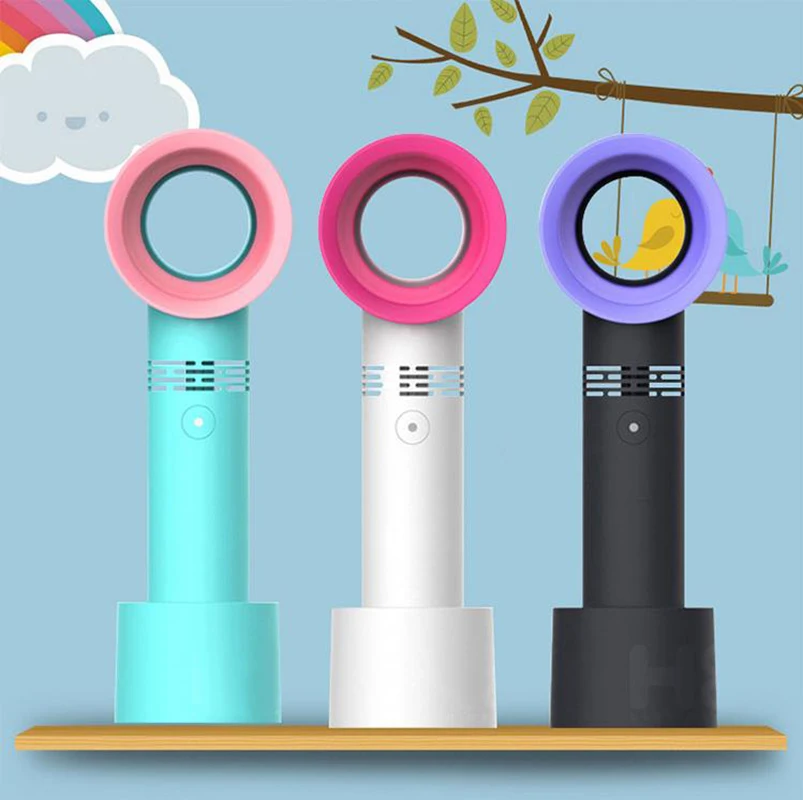 

Mini USB fan Ventilator Bladeless Fan Air Cooler Rechargeable Portable with LED Light Cooler Handy Air Fan High Quality Outdoor