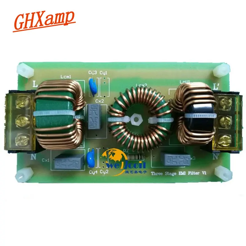 

Ghxamp 10A EMI Filter Power Supply Board For Amplifier 3-Stage EMI Filter Audio Purification Power supply Board 1pc