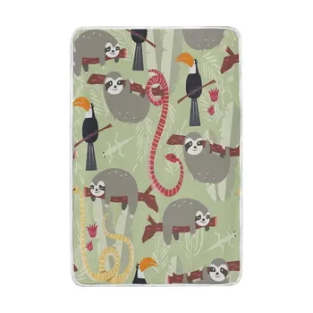 

Cute Sloth Tropical Forest Blanket Soft Warm Cozy Bed Couch Lightweight Polyester Microfiber Blanket