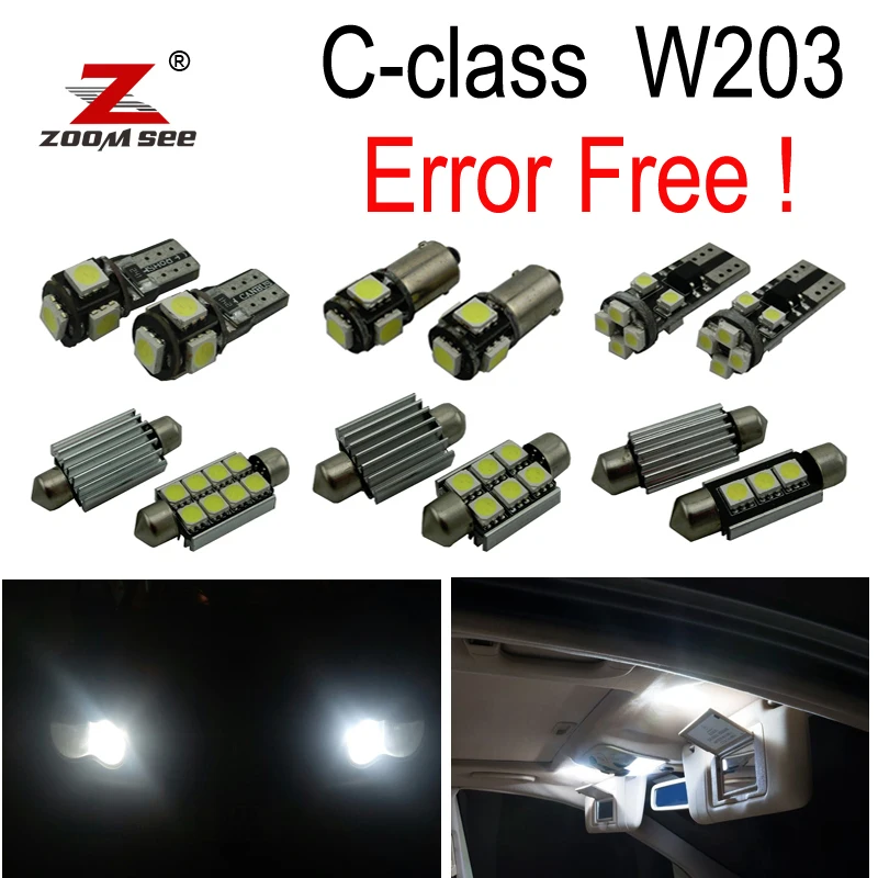 17pcs Parking city bulb LED Interior Light Kit For Mercedes C class