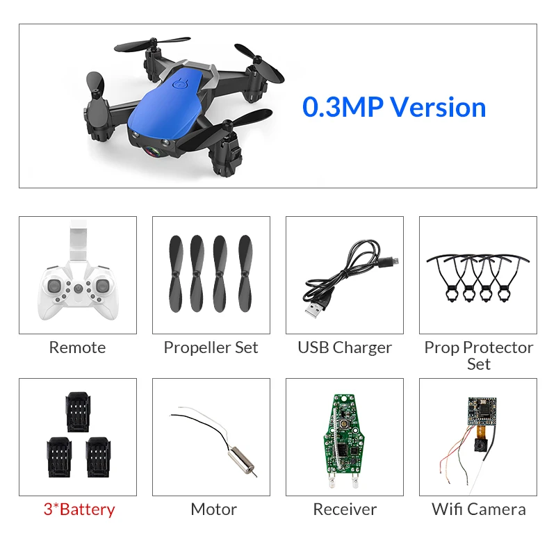 Eachine E61 E61HW Мини WiFi Дрон FPV с HD камерой режим удержания высоты складной Радиоуправляемый Дрон Квадрокоптер RTF подарок для детей - Цвет: blue30w3batteries