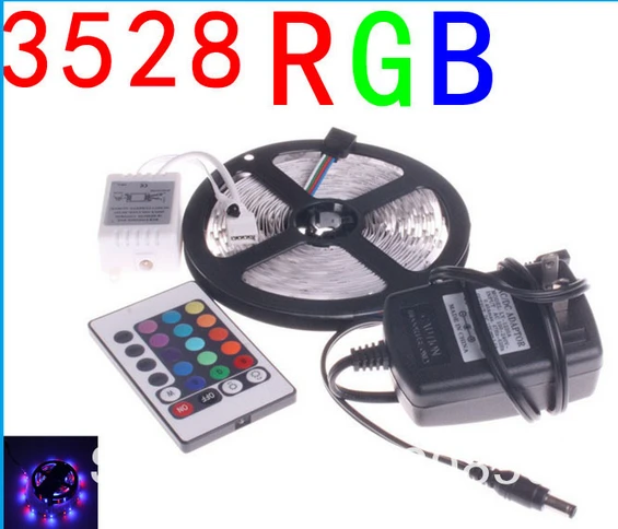 SMD 3528 5 M 300led RGB Неон Светодиодная лента водонепроницаемая или не Водонепроницаемая наружная световая лента контроллер ленты DC 12 V адаптер