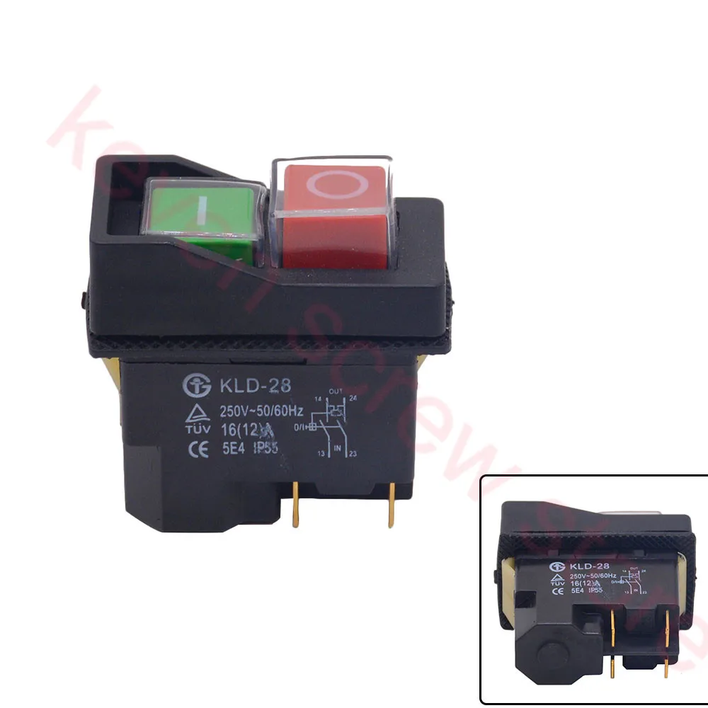  Waterproof IP55 Push Button Electromagnetic switch 4 Pin AC250V 16A MagnetIc Starter Power Tool Saf