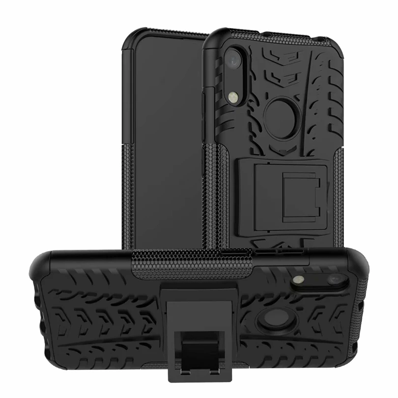

For Huawei Honor 8A / Honor8A Case Heavy Duty Armor Shockproof Rugged Silicone Rubber Hard Back Phone Cover Case For Honor8A