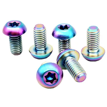 

Titanium Bolt for Brake Disc Water Bottle Cage M5 x10mm Mountain Bike Ti Bolts Truss Head Torx Ti Screw Ti Fastener 4/6/24pcs