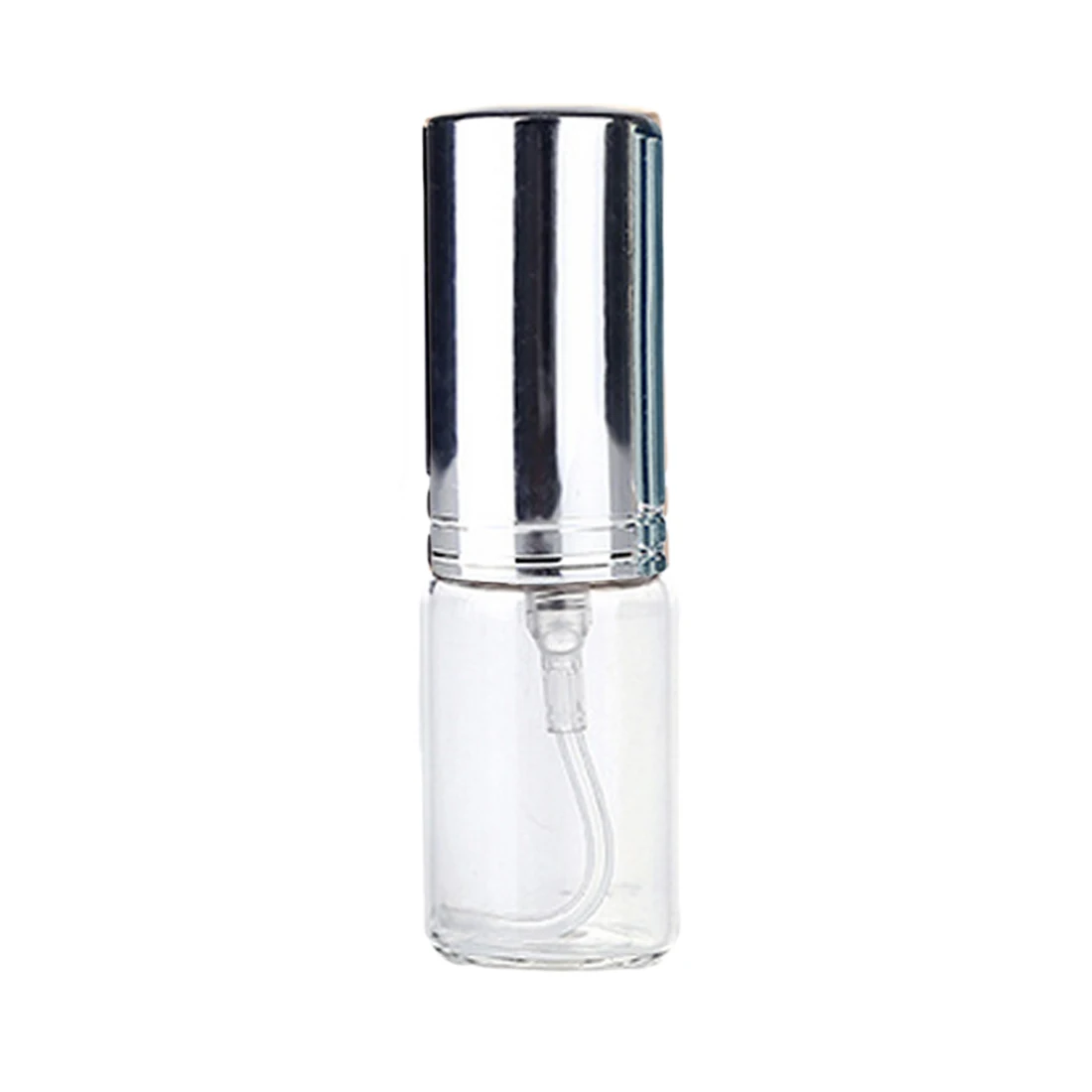 5 мл косметический образец парфюма маленький образец Дозирующий Алюминиевый распылитель мини ультра-тонкий противотуманный стеклянный прессованный флакон - Цвет: Bright silver