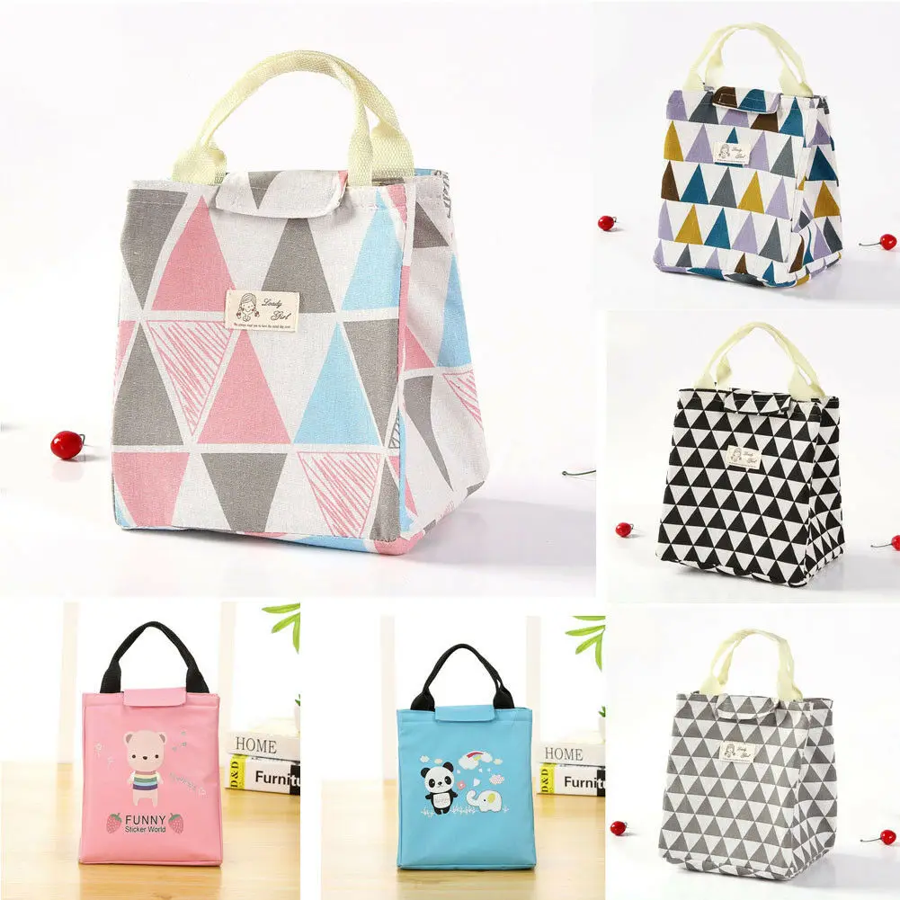 

Lunch Bag For Women Kids Men Insulated Canvas Box Tote Thermal Cooler Food Cooler Picnic Travel Food Box Tote Zipper Carry Bags