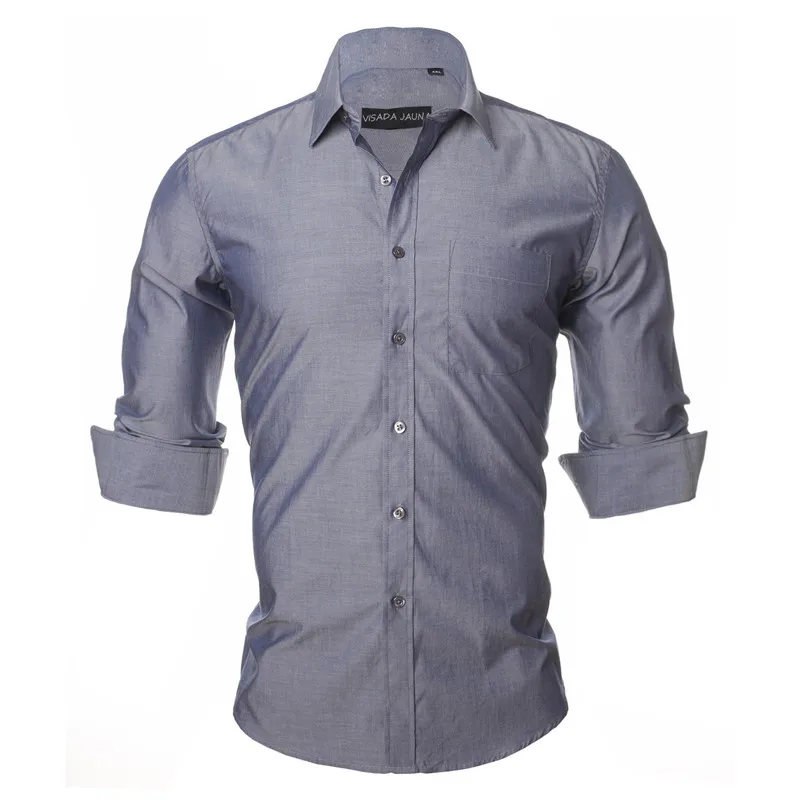 VISADA JAUNA, мужские рубашки, новинка, одноцветная деловая рубашка, Повседневная брендовая одежда, Camisa Social Macsulina, мужские рубашки, N350