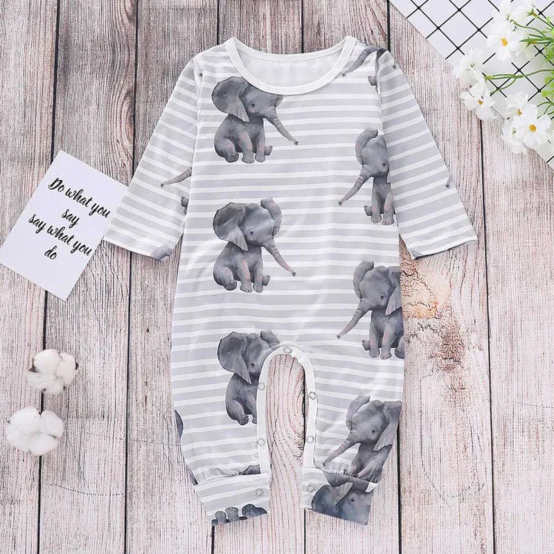 cute elephant stripes rompers (3)