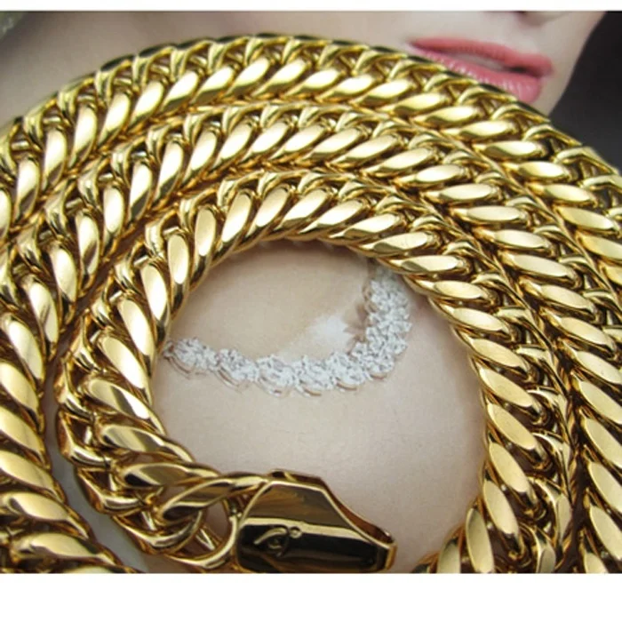 Double Curb Chain Heavy Necklace 10mm 