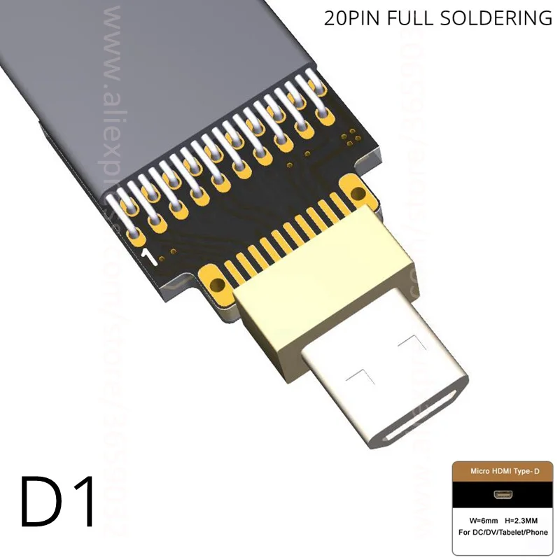 Micro HDMI to HDMI 2.0 Cable 1m 2m 3m 4K Male-Male HDMI A C D Type converter Adapter cabo for Phone Tablet HDTV Camera PC