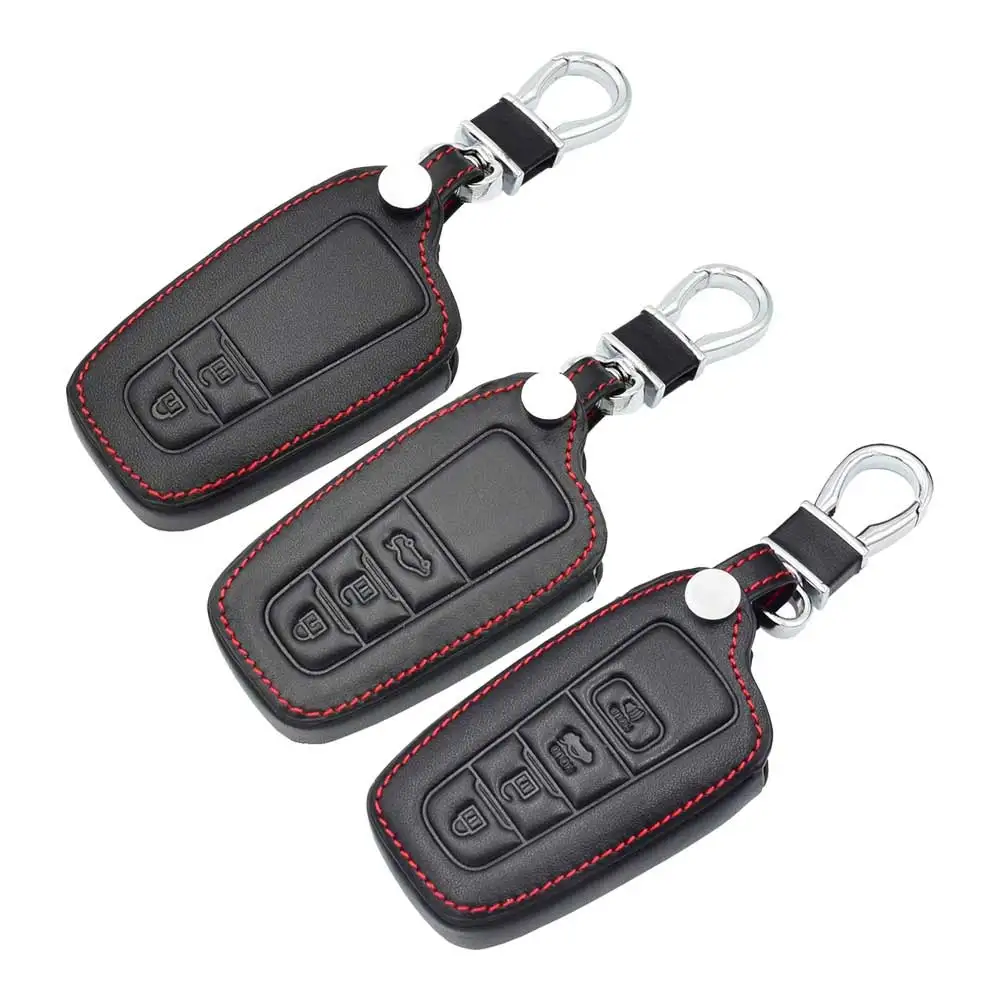 

Leather Car Key Case For Toyota C-HR CHR 2017 2018 2019 Camry Prius Prado Smart Remote Fob Protect Cover Keychain Auto Accessory