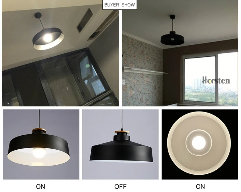 Horsten Nordic Simple Modern Pendant Lights Wood Aluminum Lampshade Industrial Lighting Loft Dining Room Pendant Lamp E27 (18)