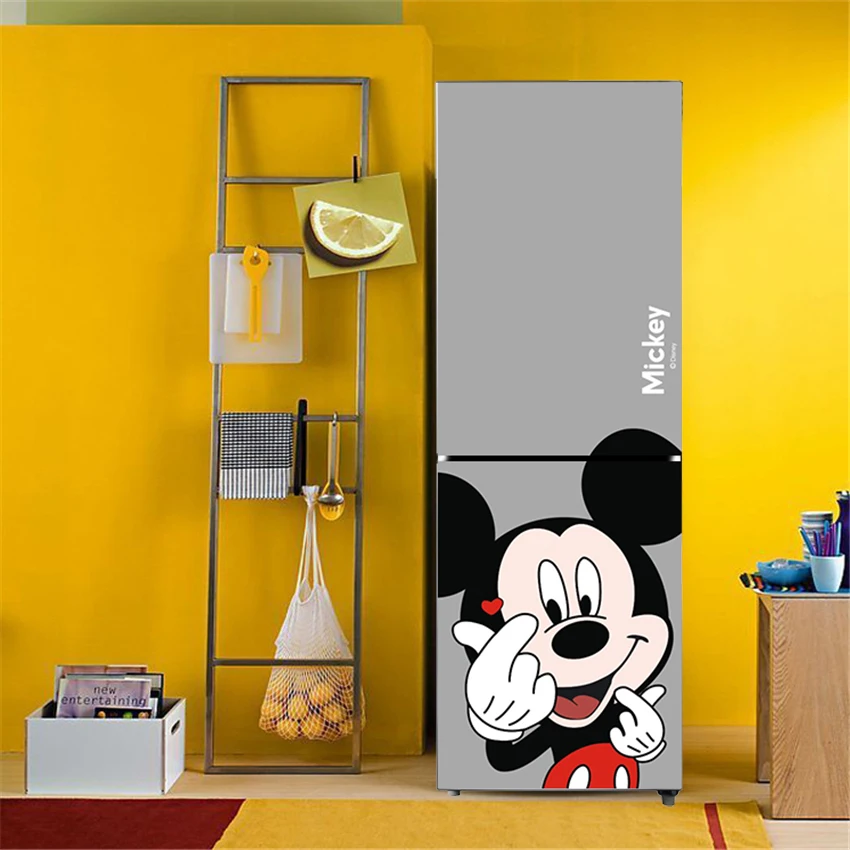 

Mickey Minnie Cartoon Art Home Decor Adhesive PVC Removable Waterproof Decals Refrigerator Cover Door DIY wall stickers BX33