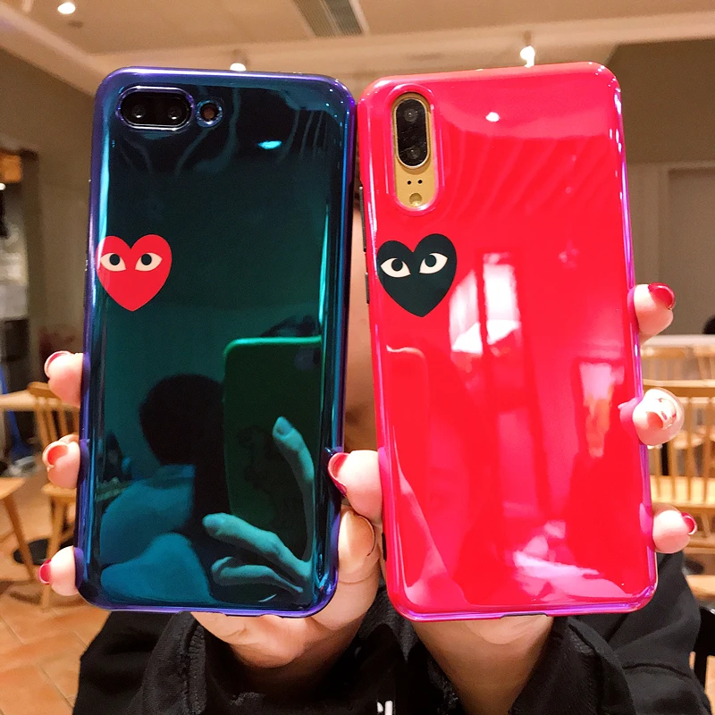 

Blue light Case For Huawei P20 P20Pro Cute love heart eyes glossy soft TPU cover case For Huawei Honor 9 10 Nova 2s 3 3i 3e