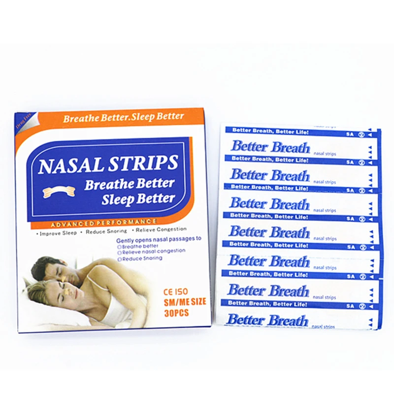 

60pieces=2boxes 66x19mm Better Breathe Right Nasal Strips Improve Sleep Reduce Snore Patch Health Care