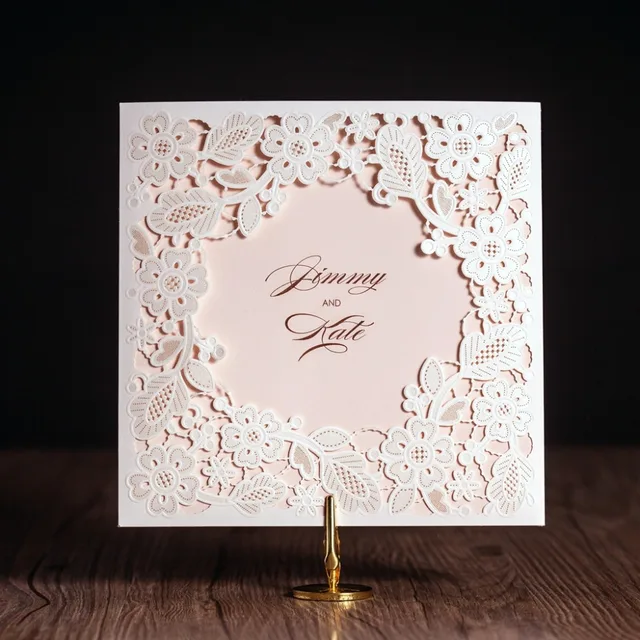 wishmade cw5197 white square elegant wedding invitation card elegant invitation cards