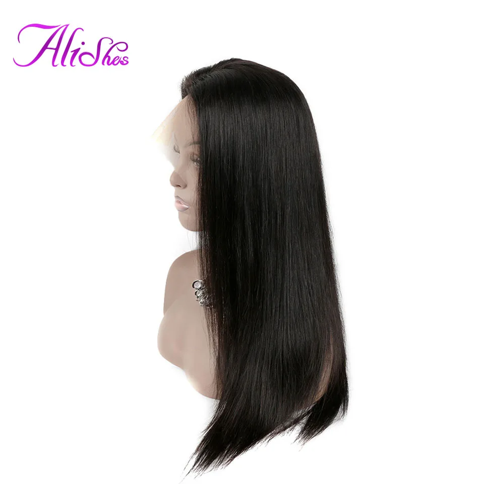 Alishes волосы прямые кружевные передние парики 10-26 дюймов человеческие волосы перуанский парик для черных женщин 13*4 кружевные парики с