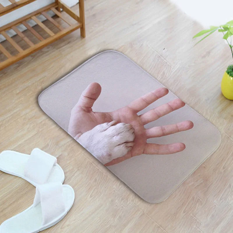 

Cute Bull Terrier Funny Carpet Super Soft Coral Fleece Rectangular Finger Letter Chin Black Umbrella Radio Anti-slip Carpets Mat