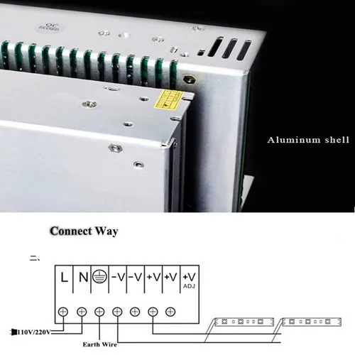 1A 2A 3A 5A 10A DC12V переключатель Питание светодио дный полосы света строки ленты веревки, ленты светодио дный Мощность адаптер Алюминий металла