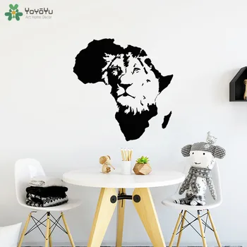 

YOYOYU Wall Decal King Of The Jungle Africa Animal Map Vinyl Wall Stickers Lion Poster Art Mural Adhesive Kids Room Decor CT771