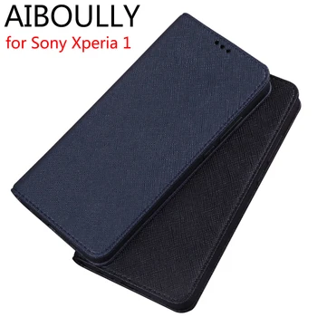 

AIBOULLY For Sony Xperia 1 Case Soft Silicone Back Flip Leather Cover Original For Sony Xperia XZ4 Case Hard Fundas Bag Capas