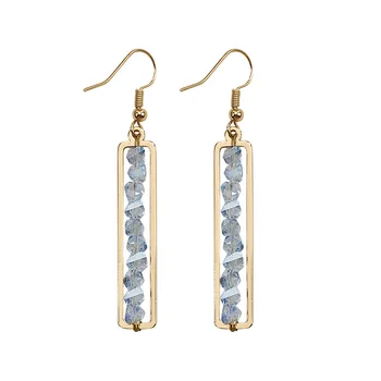 

Simple Style Crystal Handmade Drop Earrings Gold Color Gerometric Temperament Dangle Earrings For Women