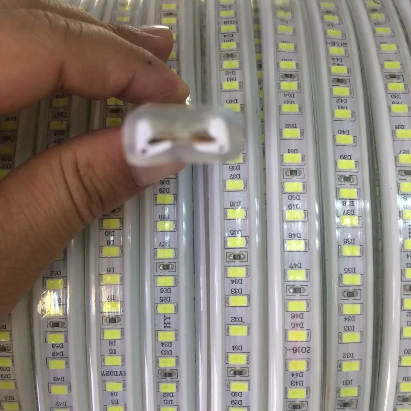 Супер яркая 120 светодиодов/м диммируемая SMD 5730 5630 Светодиодная лента 220 В гибкая