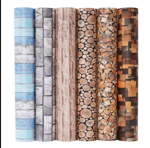 Специальные самоклеящиеся обои из ПВХ в европейском стиле, античный красный кирпич, для спальни, гостиной, балкона, коридора, настенная бумага, обновленная-817