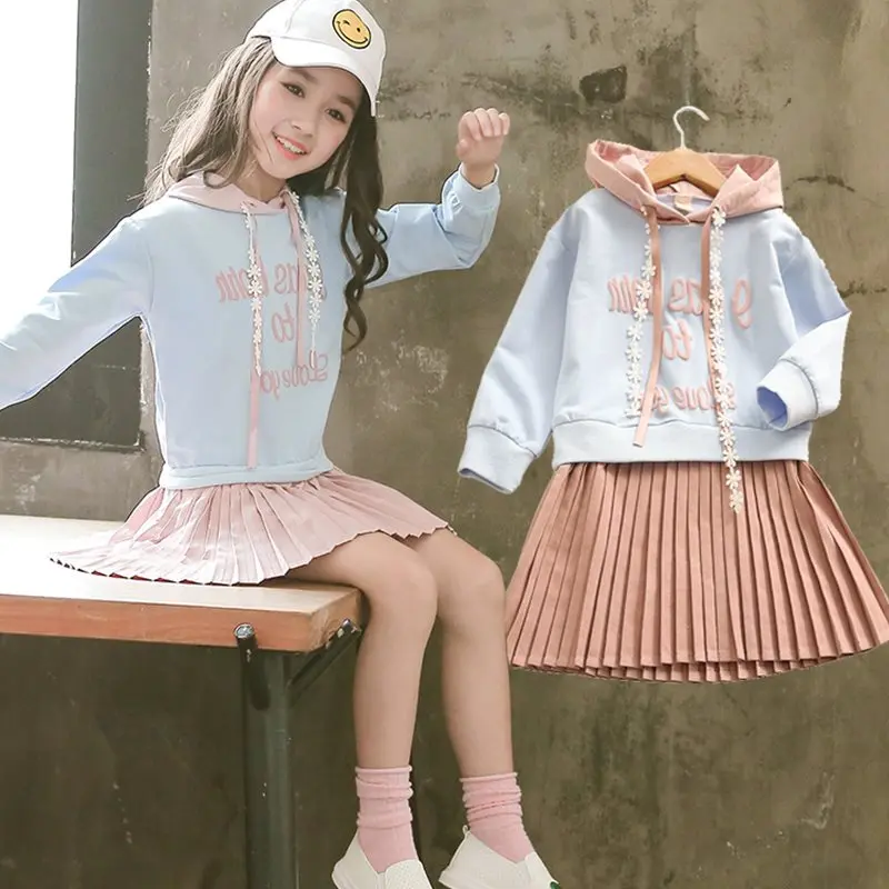 Детские весенние платья с капюшоном,, спортивная одежда с длинными рукавами для девочек, детские осенние платья принцессы для 2-10 лет