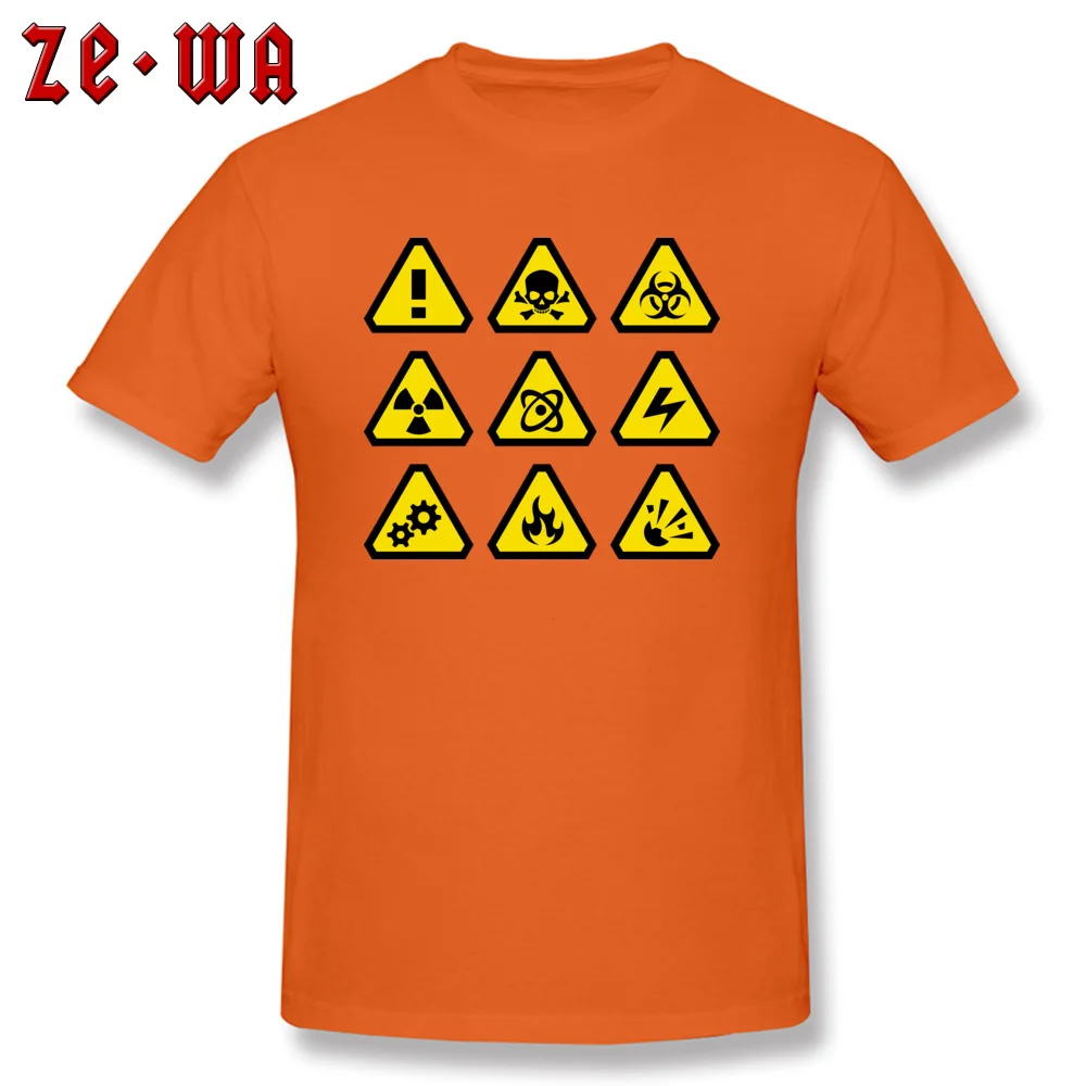 Round Collar danger 1294358_960_720 Cotton Men's T Shirt Printed On Short Sleeve T Shirt Prevailing Custom T Shirts danger 1294358_960_720 orange