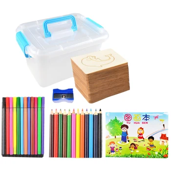 

24Pcs DIY Handmade Wooden Painting Board Template Drawing Stencils Graffiti Toy Set for Kids (24Pcs Board + 24Pcs Cutouts)