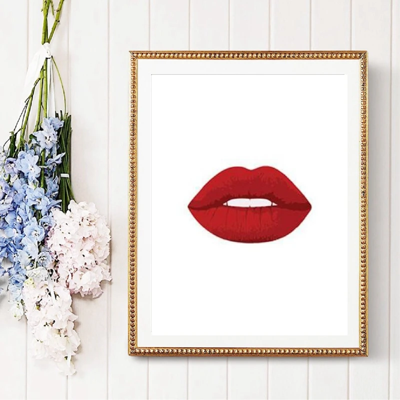 Red Lipstick Painting Home Decor