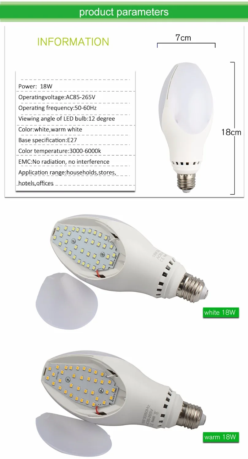 6 шт Высокое качество нового светодиодный лампы E27 85-265 V 18 W 110 V 220 V в форме мяча для регби свет лампы Bombillas лампочки Внутреннее освещение мяч