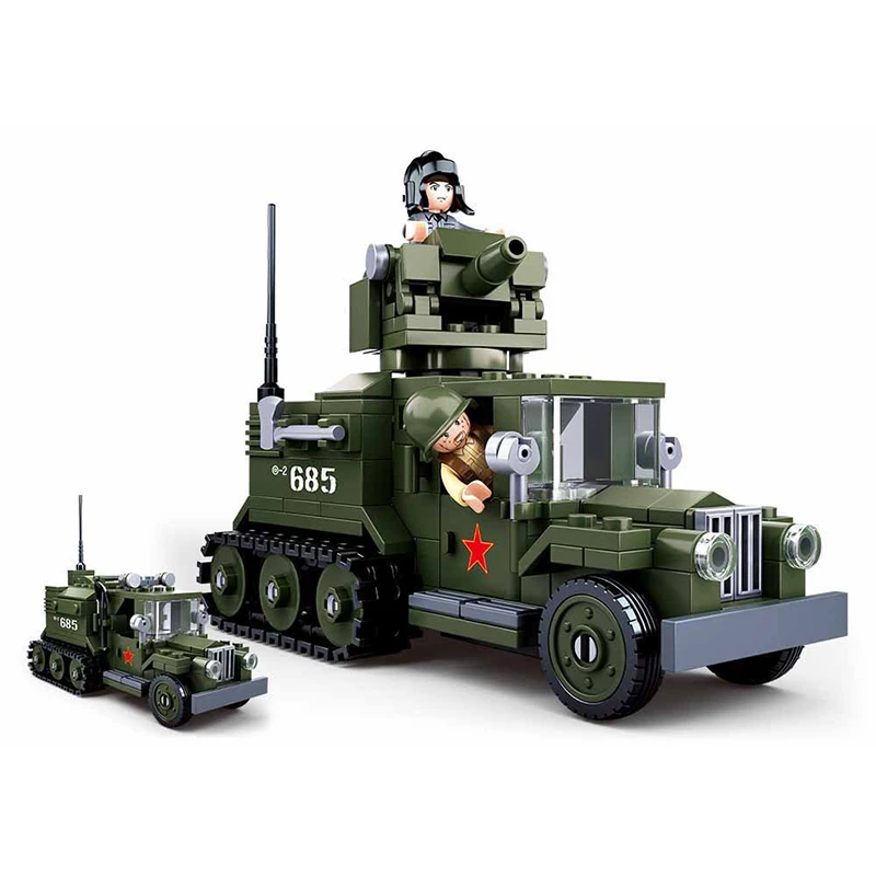 

243pcs Military weapon compatible ing ww2 tank airplane aircraft world war2 truck army car soldiersbuilding blocks kids toys