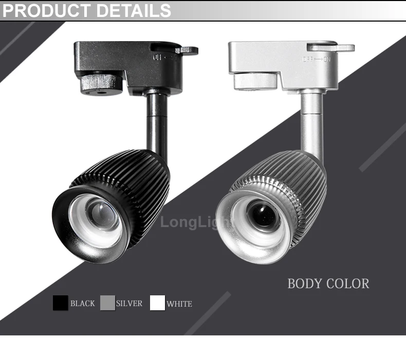 Светодиодный Трековый светильник 3 Вт, 3000 К, 4000 к, 6000 К, кри чип, Трековый рельсовый светильник, ювелирный шкаф, музейный магазин, светильник ing