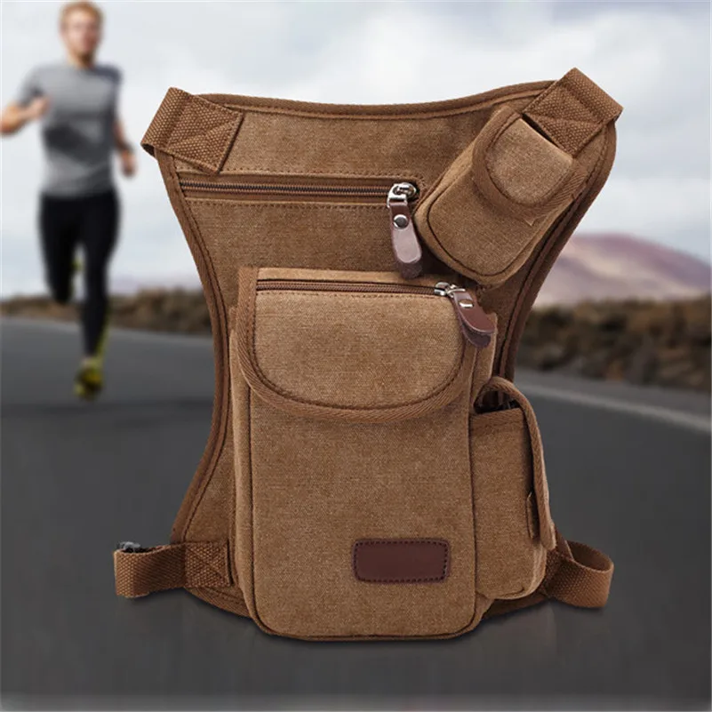 Running Sport Leg Bag Canvas Waist Bag Money Belt Pack Multifunction