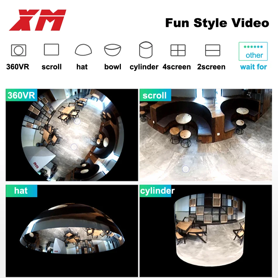  XM 360 Degree Panoramic Fish Eye 1080P IP Camera Multi-purpose Wifi Night Veresion kamera APP Remot