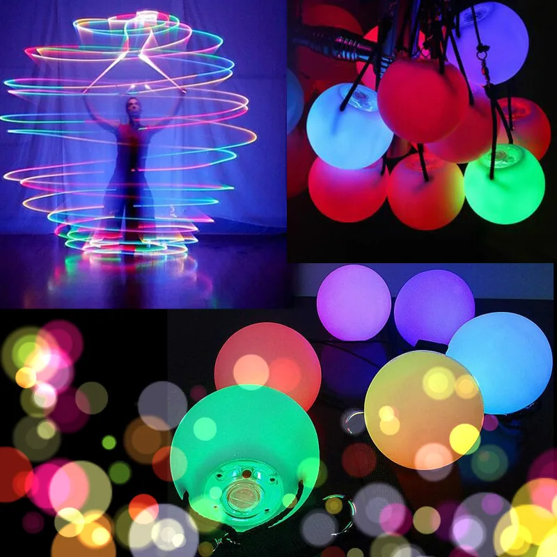 1pc Belly Dance Balls RGB Glow LED POI Thrown Balls For Belly Dance