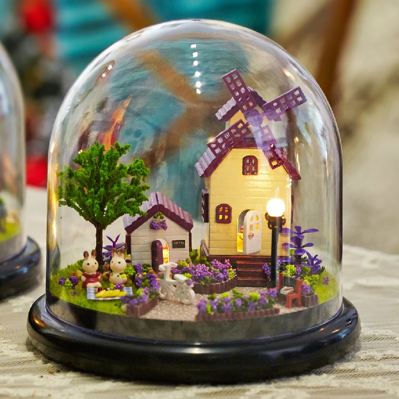 

Cute Room Miniature DIY DollHouse With Furnitures 3D Wooden Doll House Handmade Toys For Children Birthday Gifts B019 #E