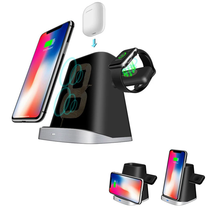 For Apple Watch Charger Mobile Phone Qi Wireless Charger Bluetooth Headphone 3 In 110w Chargeur Sans Fil For Samsung Iphone 8 X Wireless Chargers Aliexpress for apple watch charger mobile phone qi wireless charger bluetooth headphone 3 in 110w chargeur sans fil for samsung iphone 8 x