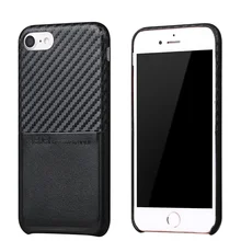 Новые углеродного волокна чехол для iPhone 7 6 6S 4.7 «чехол для iPhone 6 6S 7/плюс 5.5 «искусственная кожа Слот для карты Роскошный телефон чехол