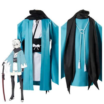 

Fate Grand Order sakura Saber Okita Souji Cosplay Costume Kimono Suit Women Halloween Carnival Cosplay Costumes